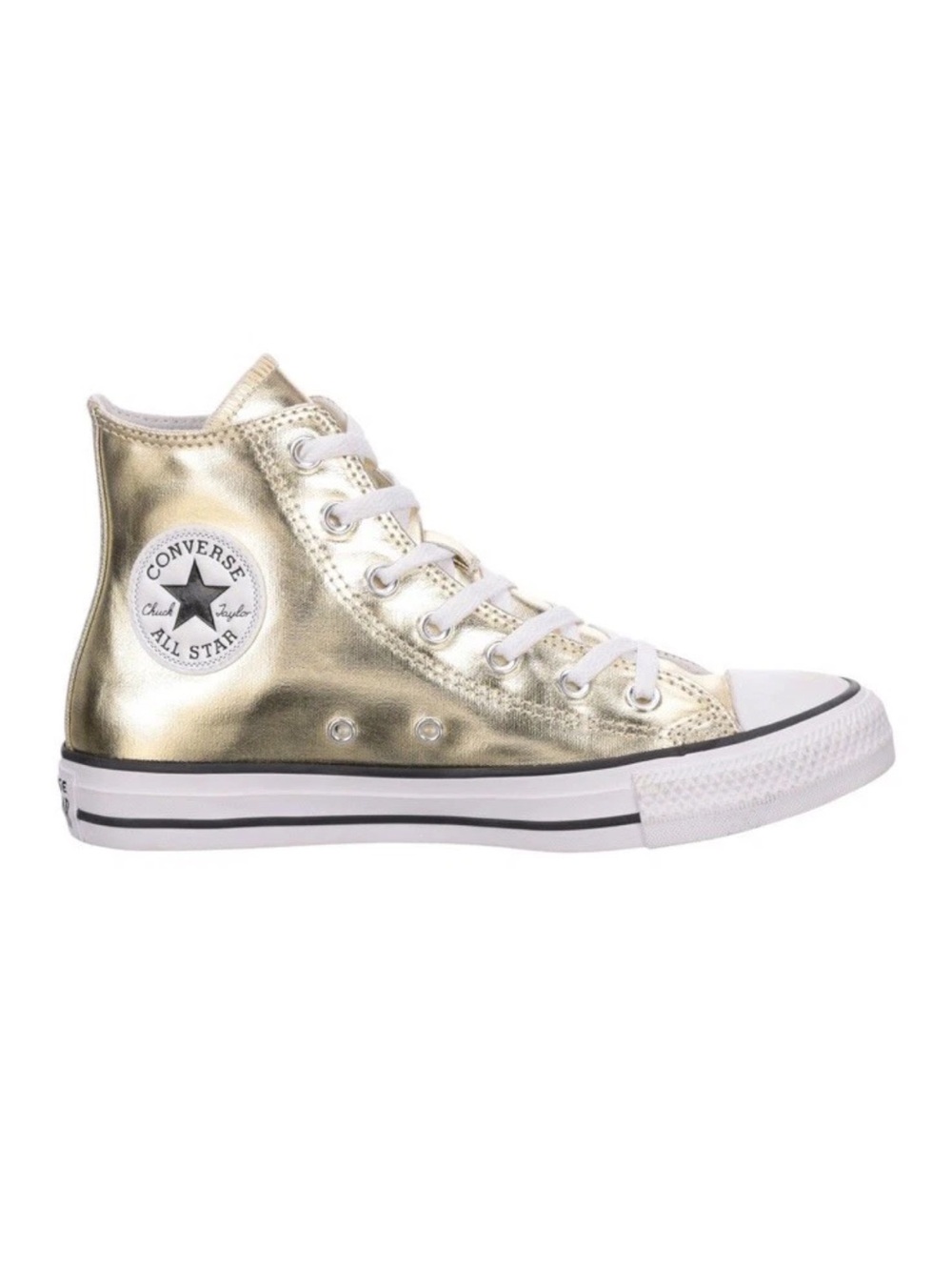 NEW Converse Chuck Taylor All Star High Tops Womens 8.5 / Mens 6.5 Metallic Gold - Picture 3 of 8